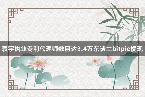 寰宇执业专利代理师数目达3.4万东谈主bitpie提现