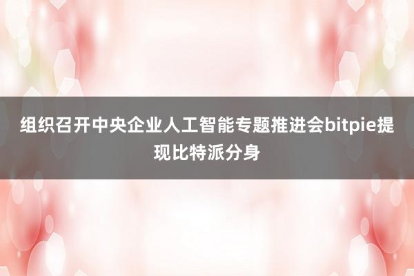 组织召开中央企业人工智能专题推进会bitpie提现比特派分身