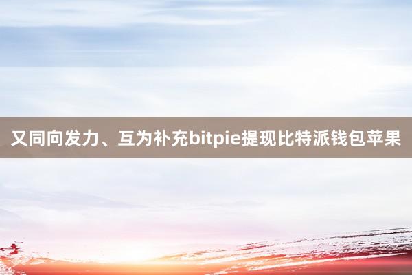 又同向发力、互为补充bitpie提现比特派钱包苹果