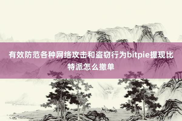 有效防范各种网络攻击和盗窃行为bitpie提现比特派怎么撤单