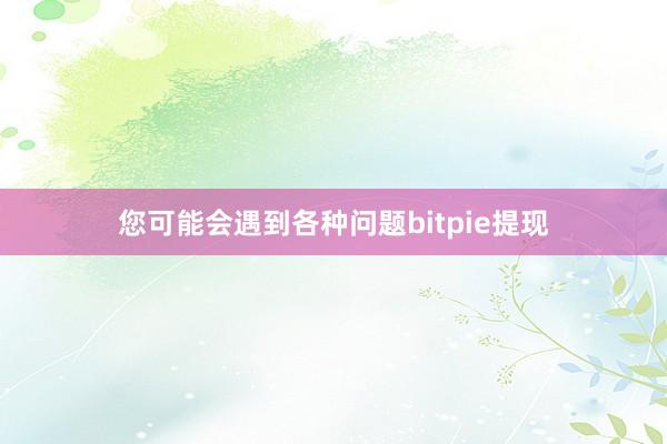 您可能会遇到各种问题bitpie提现