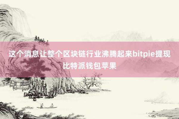 这个消息让整个区块链行业沸腾起来bitpie提现比特派钱包苹果