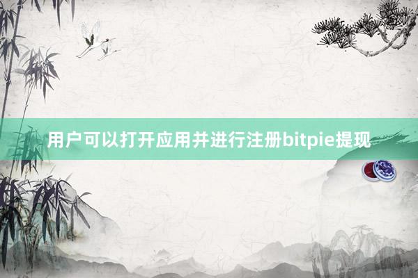 用户可以打开应用并进行注册bitpie提现