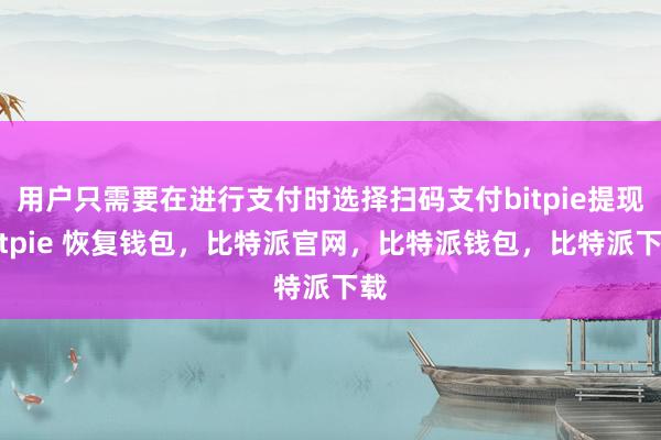 用户只需要在进行支付时选择扫码支付bitpie提现bitpie 恢复钱包，比特派官网，比特派钱包，比特派下载