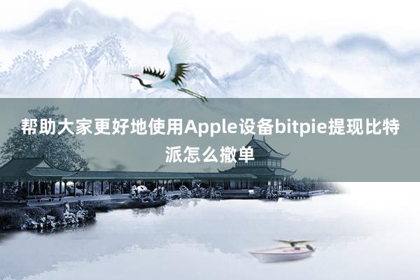 帮助大家更好地使用Apple设备bitpie提现比特派怎么撤单