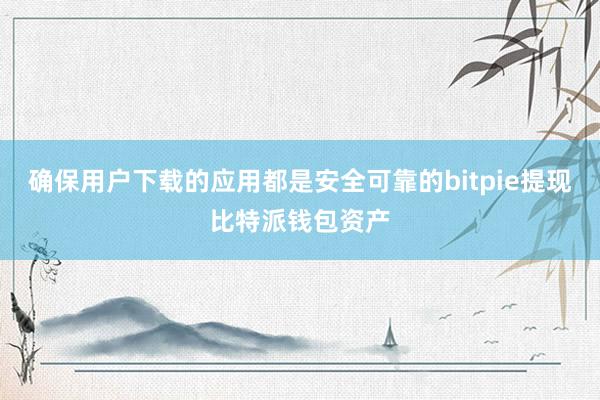 确保用户下载的应用都是安全可靠的bitpie提现比特派钱包资产