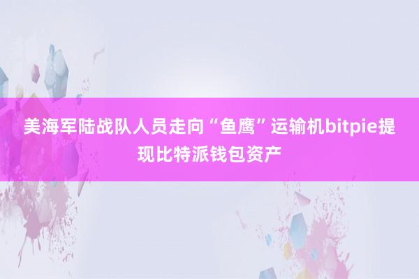 美海军陆战队人员走向“鱼鹰”运输机bitpie提现比特派钱包资产