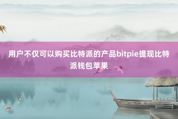 用户不仅可以购买比特派的产品bitpie提现比特派钱包苹果