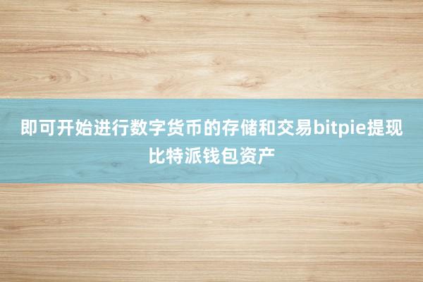 即可开始进行数字货币的存储和交易bitpie提现比特派钱包资产