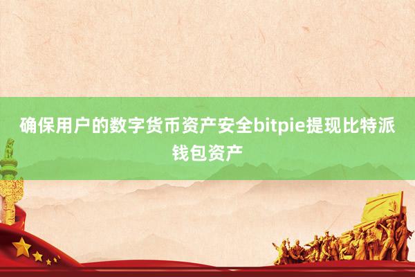 确保用户的数字货币资产安全bitpie提现比特派钱包资产