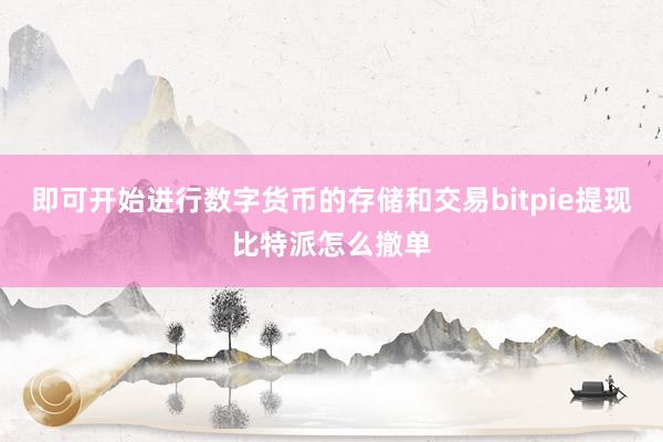 即可开始进行数字货币的存储和交易bitpie提现比特派怎么撤单