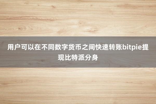 用户可以在不同数字货币之间快速转账bitpie提现比特派分身