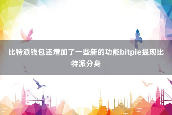 比特派钱包还增加了一些新的功能bitpie提现比特派分身