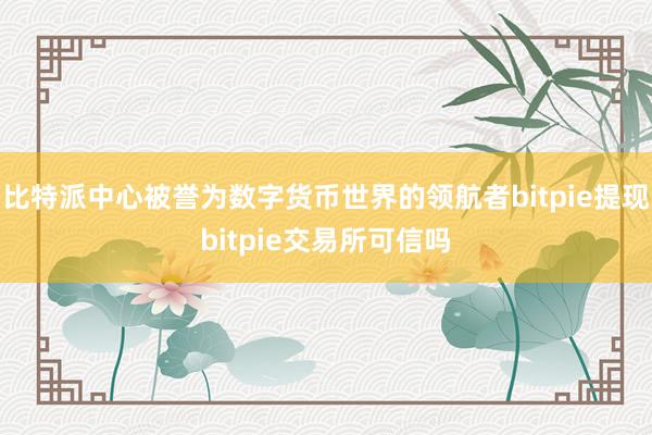 比特派中心被誉为数字货币世界的领航者bitpie提现bitpie交易所可信吗