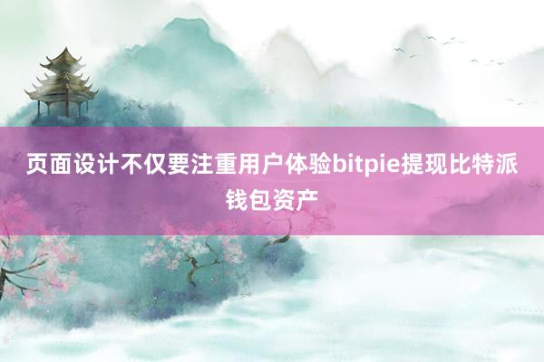 页面设计不仅要注重用户体验bitpie提现比特派钱包资产