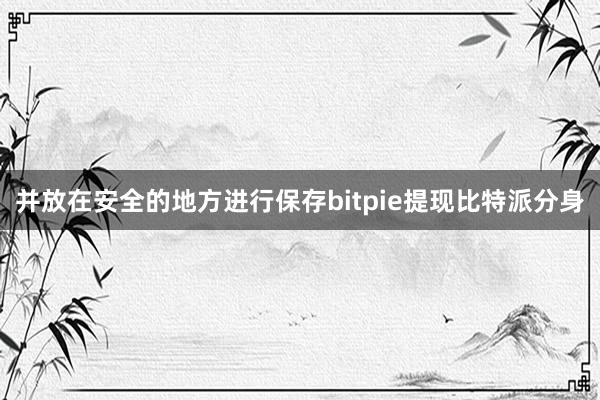 并放在安全的地方进行保存bitpie提现比特派分身