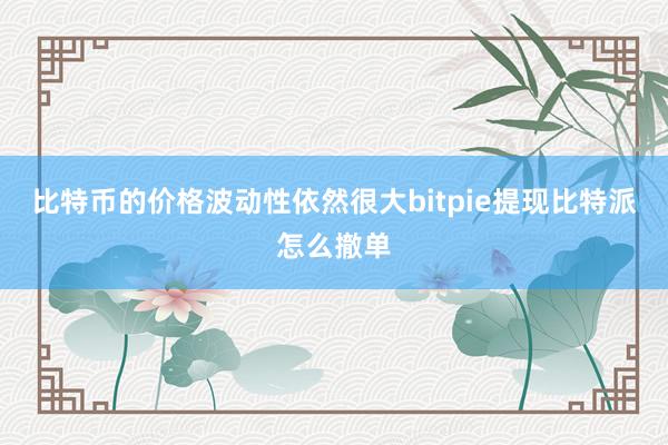 比特币的价格波动性依然很大bitpie提现比特派怎么撤单