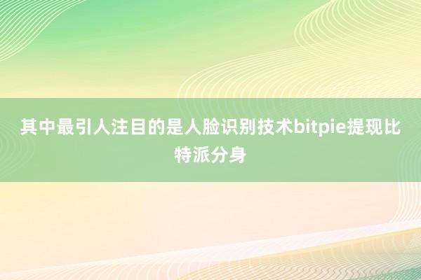 其中最引人注目的是人脸识别技术bitpie提现比特派分身