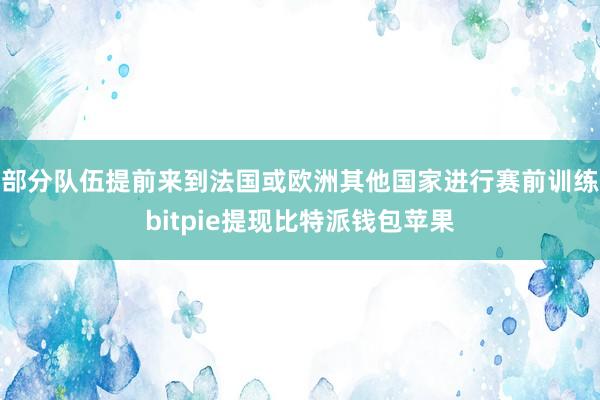 部分队伍提前来到法国或欧洲其他国家进行赛前训练bitpie提现比特派钱包苹果