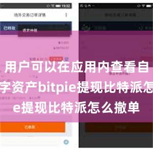 用户可以在应用内查看自己的数字资产bitpie提现比特派怎么撤单