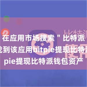 在应用市场搜索＂比特派＂即可找到该应用bitpie提现比特派钱包资产