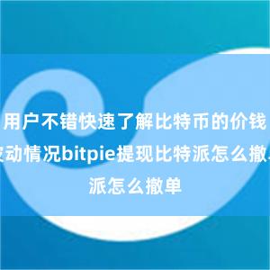 用户不错快速了解比特币的价钱波动情况bitpie提现比特派怎么撤单