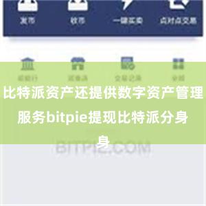 比特派资产还提供数字资产管理服务bitpie提现比特派分身